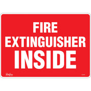 "Fire Extinguisher Inside" Sign, 10" x 14", Vinyl, English