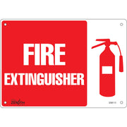 "Fire Extinguisher" Sign, 7" x 10", Plastic, English with Pictogram