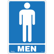 "Men" Sign, 14" x 10", Plastic, English with Pictogram