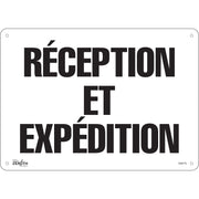 "Réception et Expédition" Sign, 10" x 14", Aluminum, French