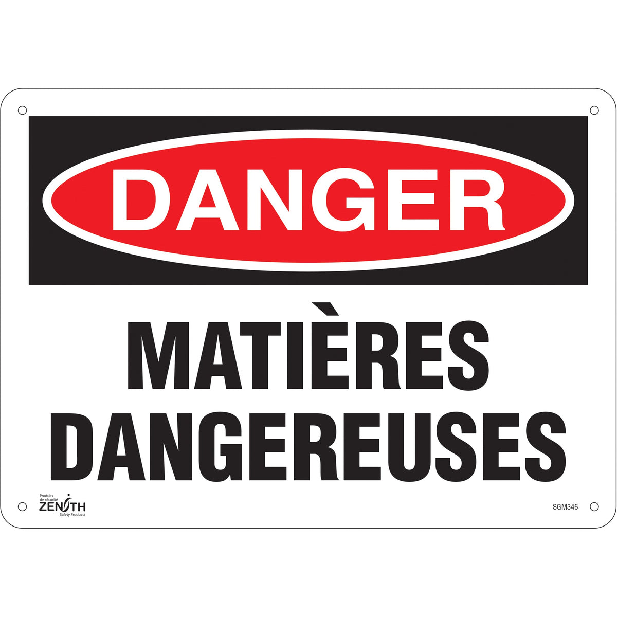 "Matières Dangereuses" Sign, 10" x 14", Aluminum, French