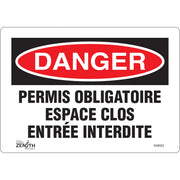 "Espace Clos Entrée Interdite" Sign, 7" x 10", Vinyl, French
