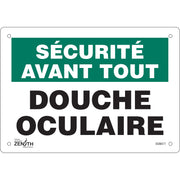 "Douche Oculaire" Sign, 7" x 10", Aluminum, French