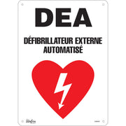 "DEA" Sign, 14" x 10", Plastic, French with Pictogram
