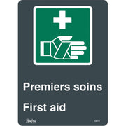 "Premier Soins/First Aid" Sign
