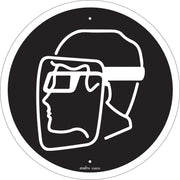 Face Protection Required CSA Safety Sign, 12" x 12", Plastic