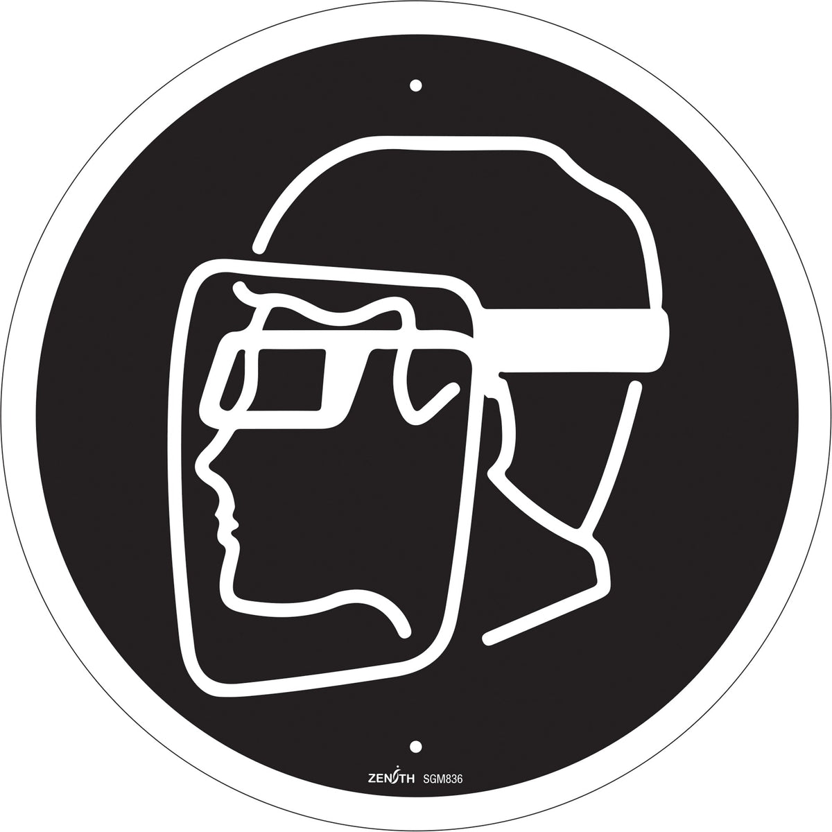 Face Protection Required CSA Safety Sign, 12" x 12", Plastic