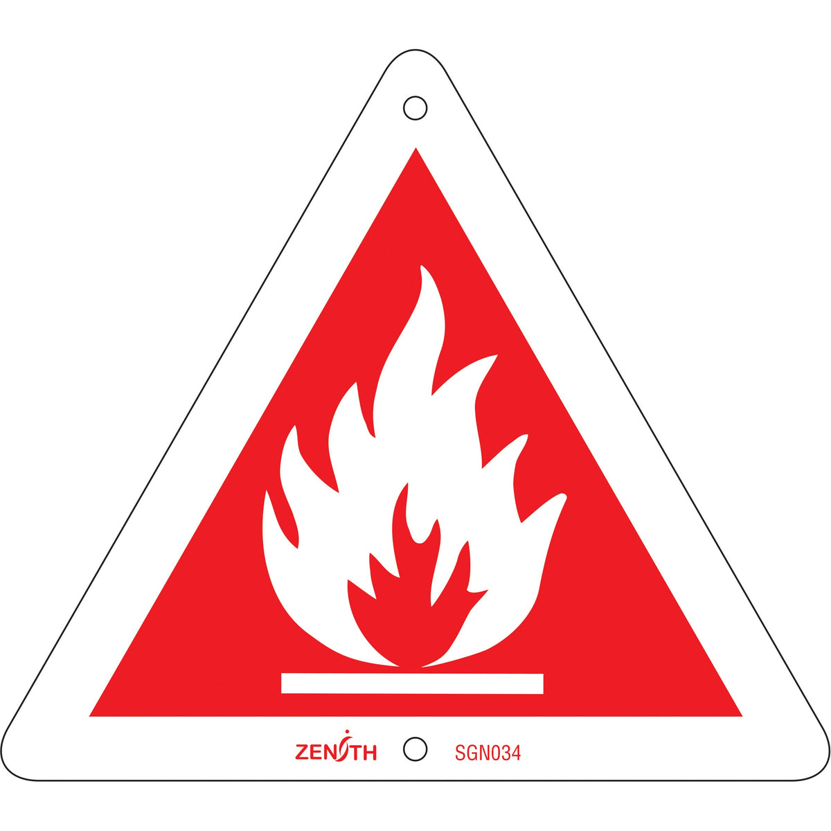 Flammable CSA Standard Safety Sign, 6" x 6", Plastic, Pictogram
