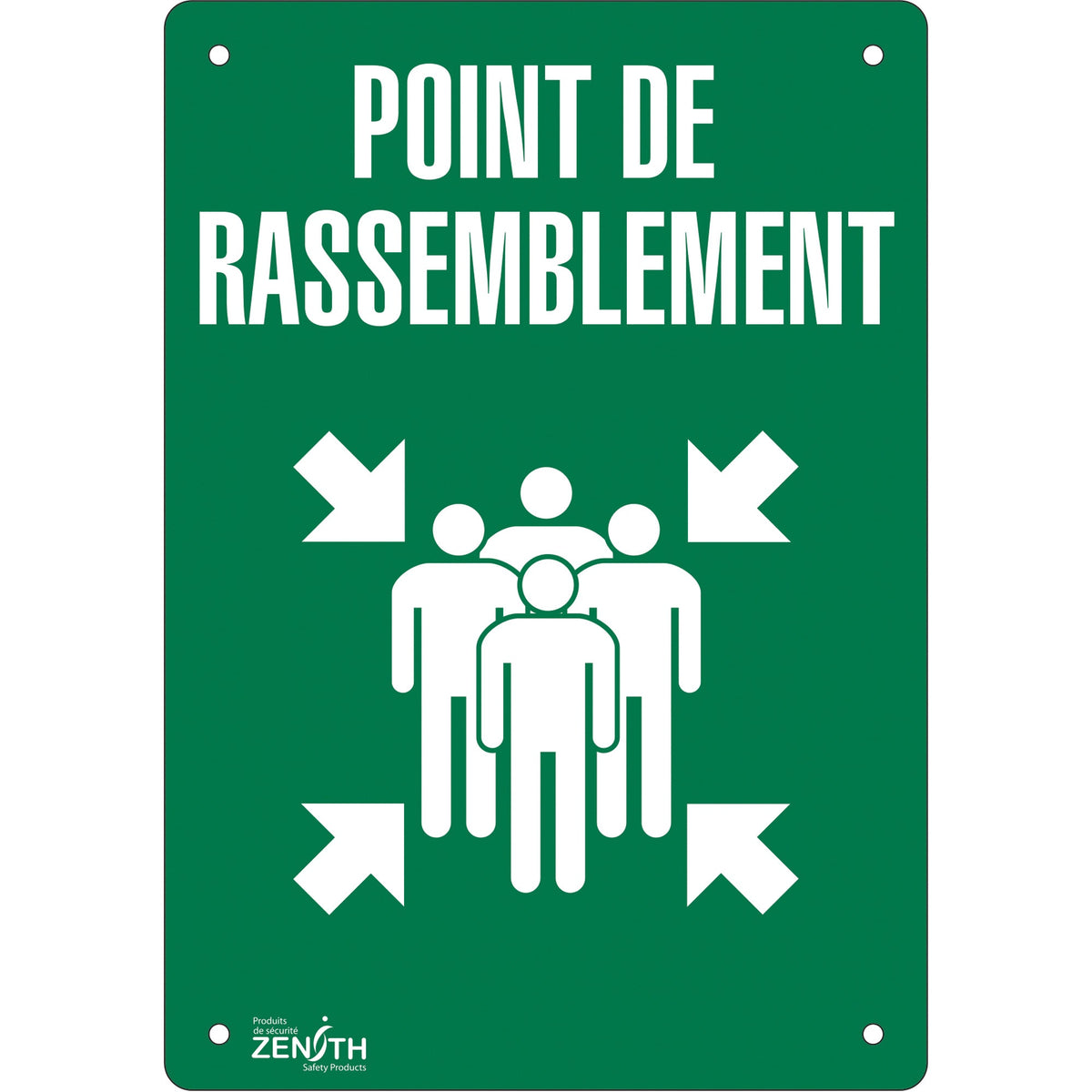 Point de Rassemblement Sign, 10" x 7", Aluminum, French