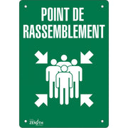 Point de Rassemblement Sign, 14" x 10", Plastic, French