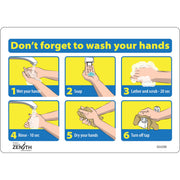 Don't Forget to Wash Your Hands Sign, 7" x 10", Vinyl, English