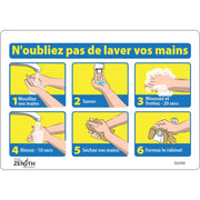 N'oubliez Pas de Laver Vos Mains Sign, 7" x 10", Vinyl, French