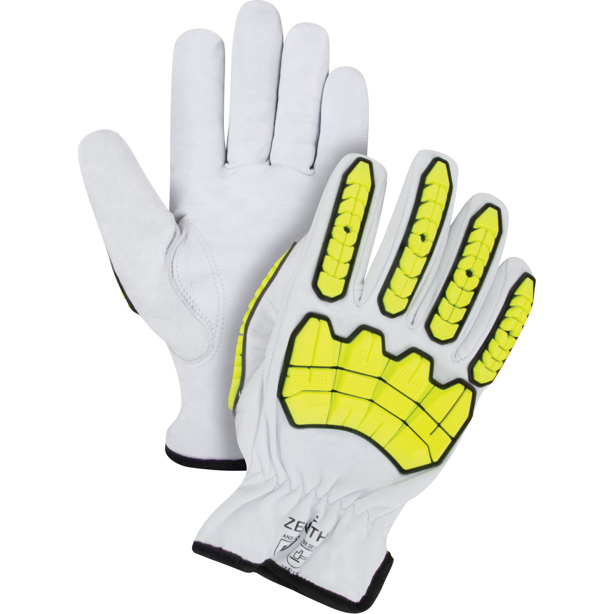 Impact & Cut Resistant Gloves, 3X-Large, Goatskin Palm, Driver Cuff