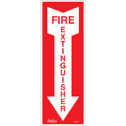 "Fire Extinguisher" Sign, 5" x 14", Vinyl, English with Pictogram