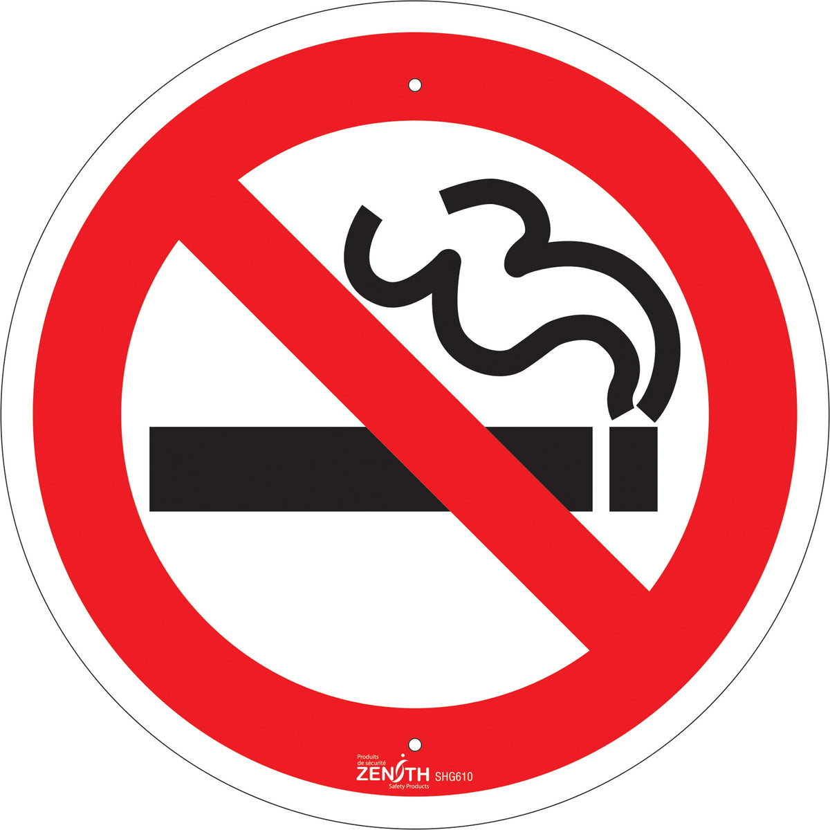 No Smoking CSA Standard Safety Sign, 12" x 12", Aluminum, Pictogram