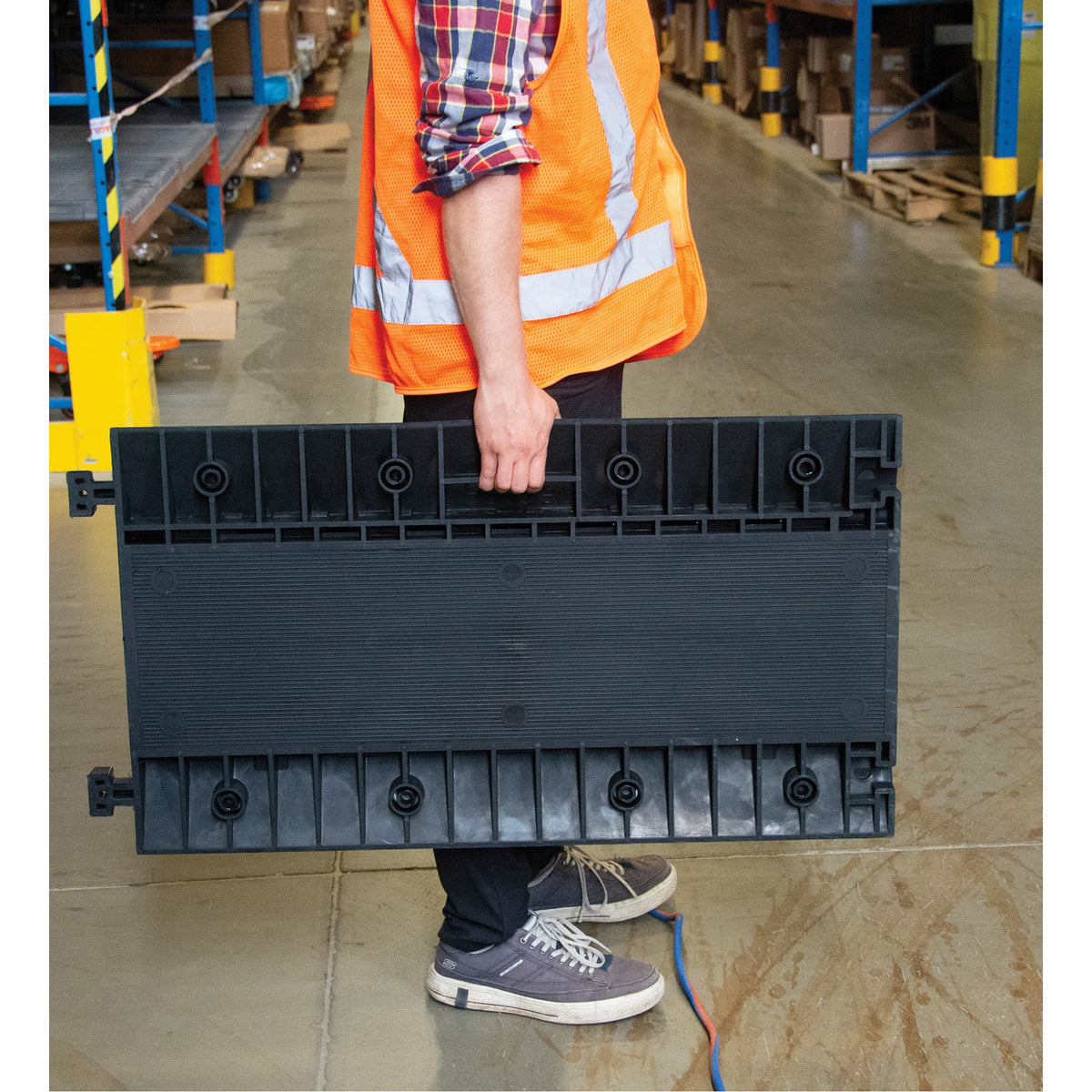 Polyurethane Cable Protector, 5 Channels, 35.43" L x 19.69" W x 2" H