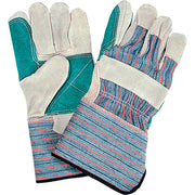 Double-Palm Split Cowhide Fitters Gloves, Cotton Lined, Large