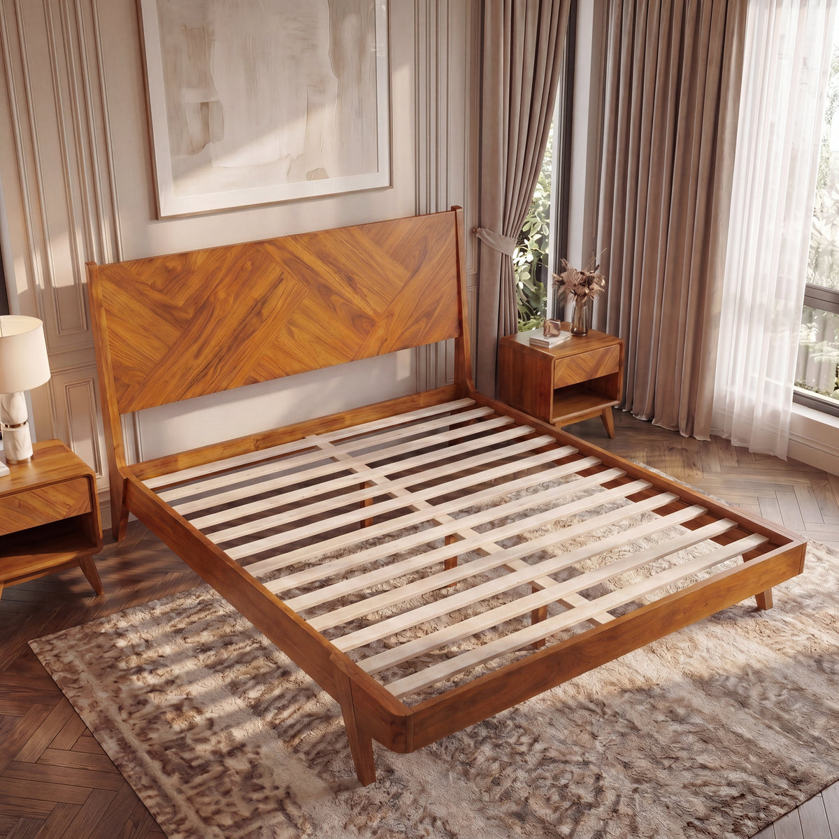 Gazelle Solid Acacia Wood Bed Frame
