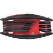 Ball End Fold-Up Hex Key Set, 9 Pcs., Imperial