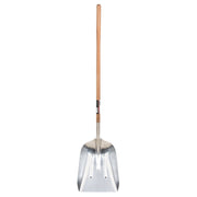 Scoop Shovel, Wood, Aluminum Blade, Straight Handle, 45-3/4" Length