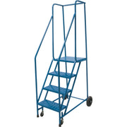 Steel Rolling Step Ladder, 4 Steps, 37" Platform