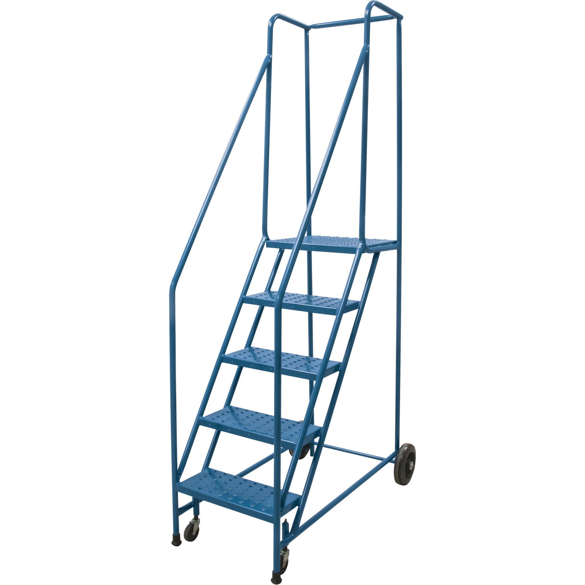 Steel Rolling Step Ladder, 5 Steps, 46" Platform