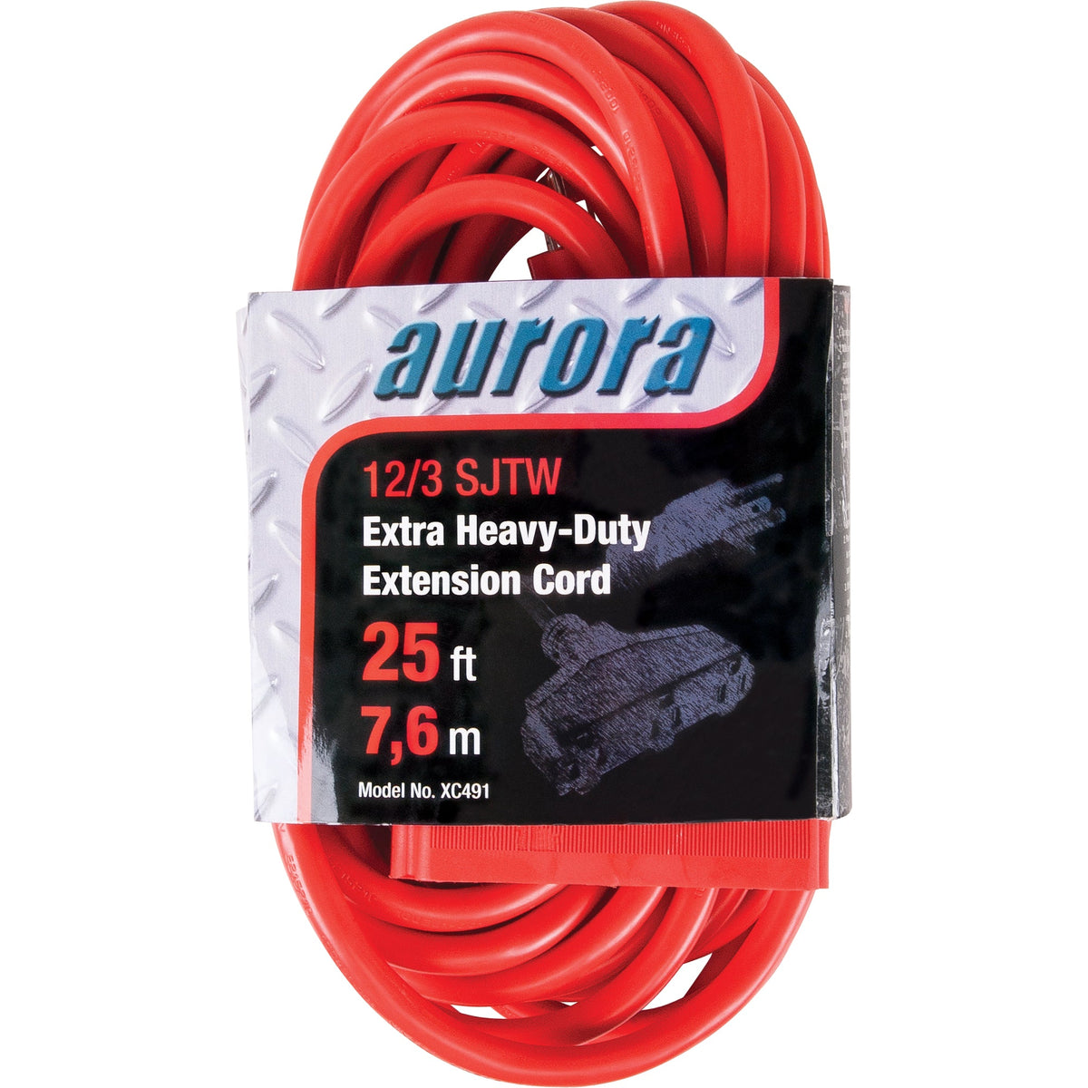 Vinyl Extension Cord, Outdoor, SJTW, 12/3 AWG, 15 A, 3 Outlet(s), 25'
