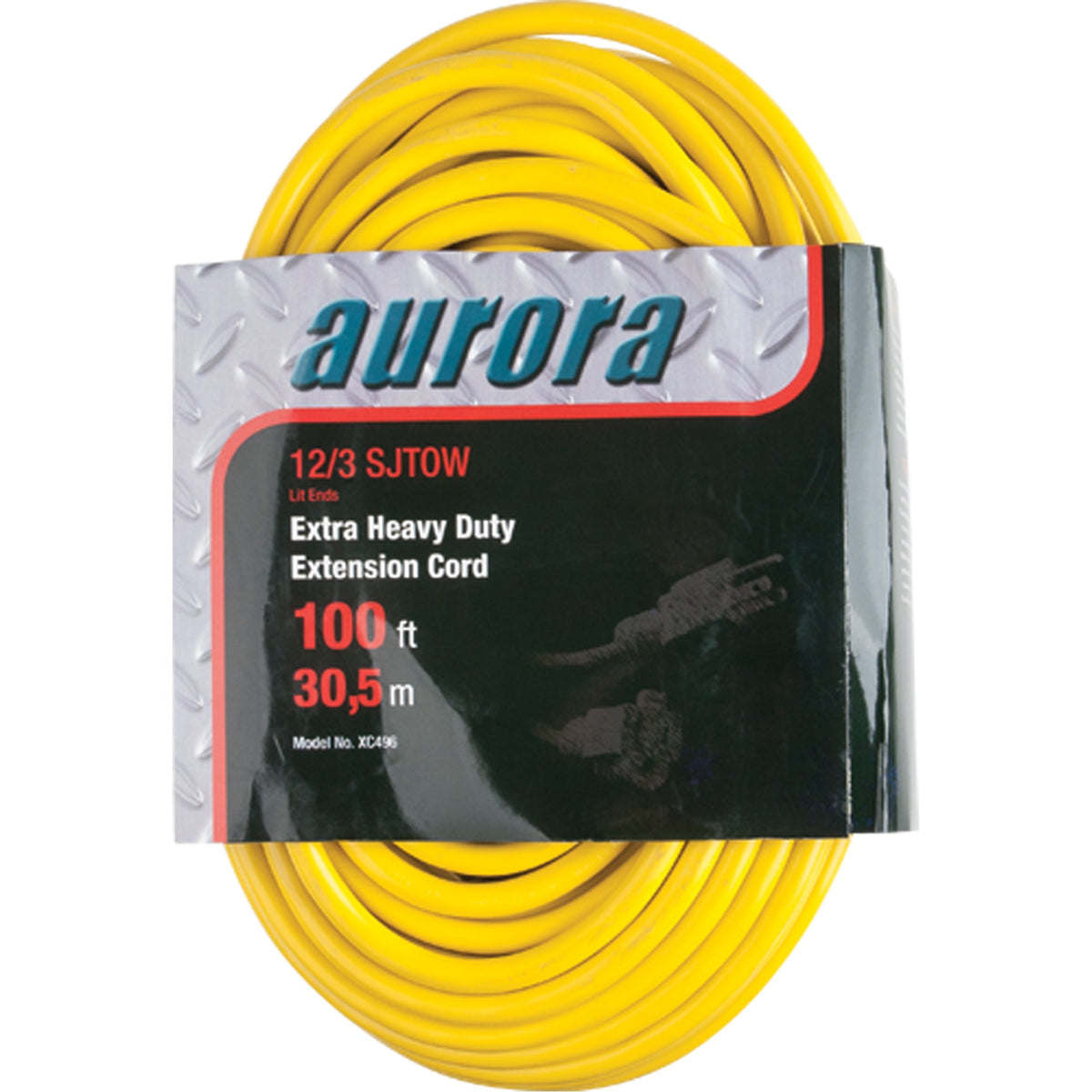 Outdoor Vinyl Extension Cord, Light Indicator, 12/3 AWG, 15 A, 100'