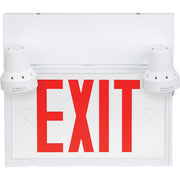 LED Exit Sign with Security Lights, Battery/Hardwired, English