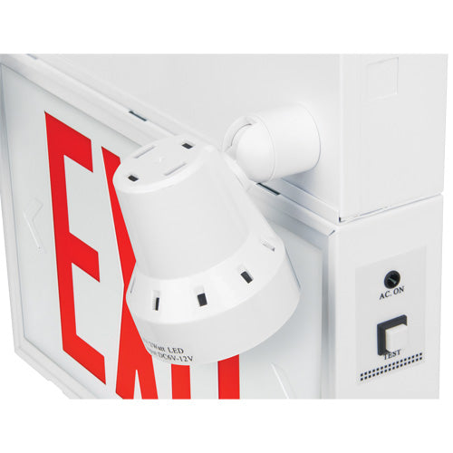 LED Exit Sign with Security Lights, Battery/Hardwired, English